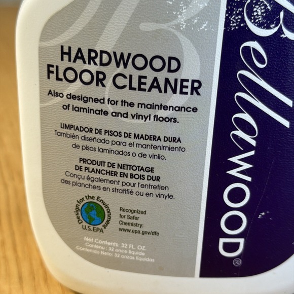 Bellawood Hardwood Floor Cleaner Ready To Use Spray 32oz Laminate Vinyl 95% Full - Picture 2 of 4